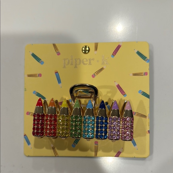 Piper K Accessories - Piper K Gold Crayon Hair Clip – Perfect for Teachers!